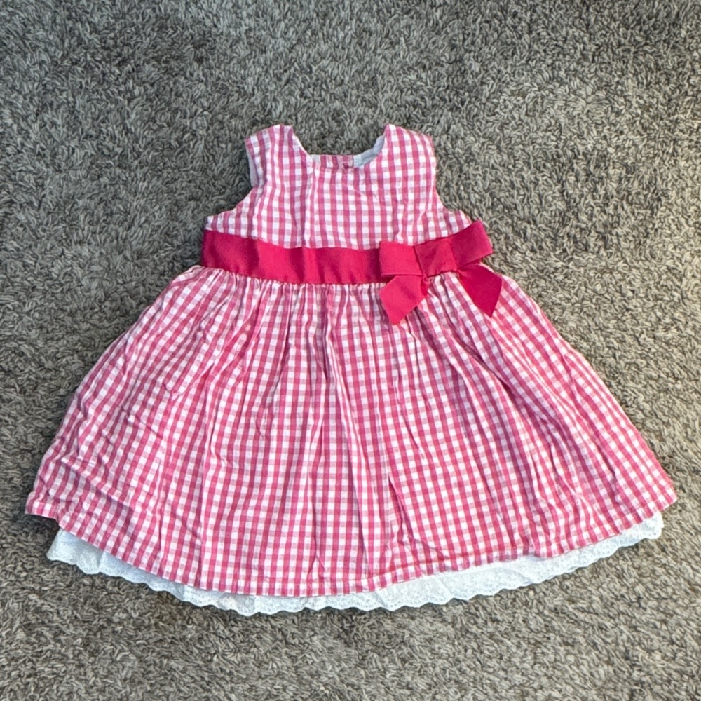 Hanna Andersson Pink Gingham Dress with Bow